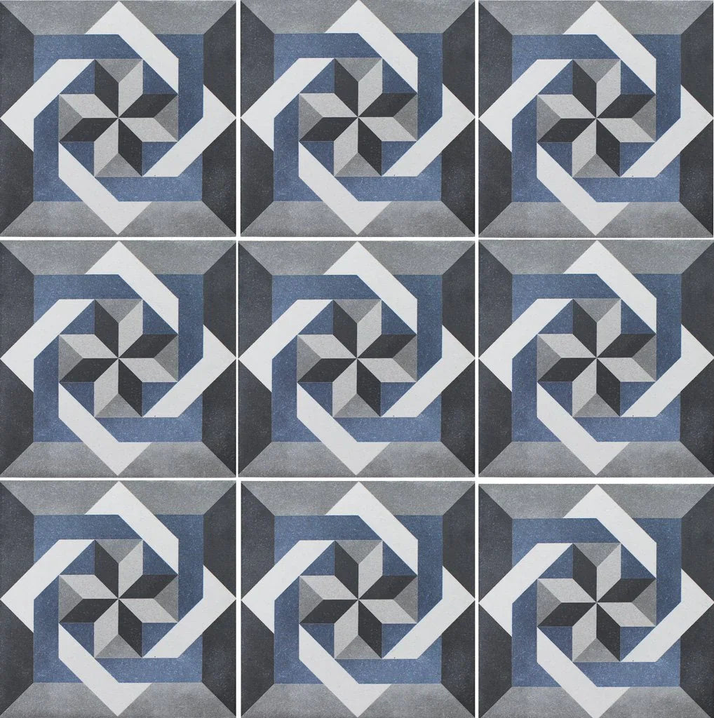 Porcelain Pool Tile 6x6 Aquatica Isabelle Fleur - Traditional