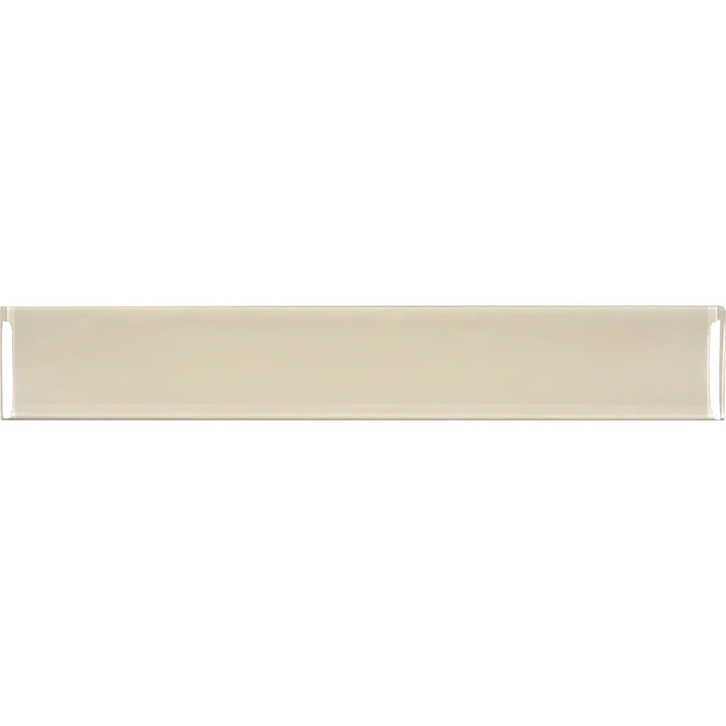 Ivory Glossy Glass Narrow Strip Tile 2x12 - Lustrous Finish