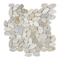 Ivory Sliced Pebble Mosaic Tile 11.75x11.75 Inches Hand Sorted Natural Ocean Stone