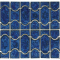 Lake Blue Porcelain Mosaic Tile - 12x12.5 Pre-Mounted Sheets