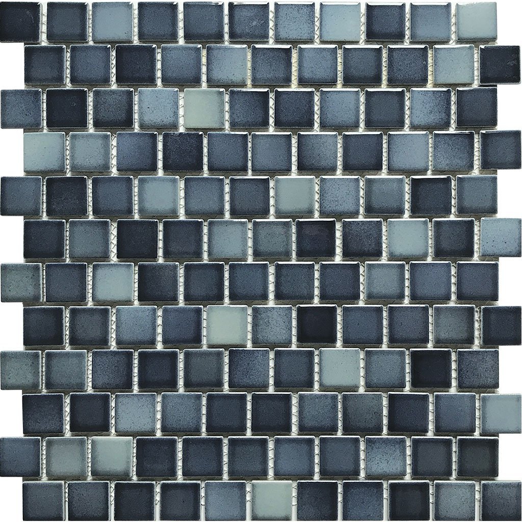Light Azure Porcelain Mosaic Tile 1x1 Inch - Glossy Finish Sea Breeze Collection