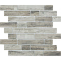 Aquatica Linden Multi Linear Glass Mosaic Tile 11.75x11.5 Bark Collection