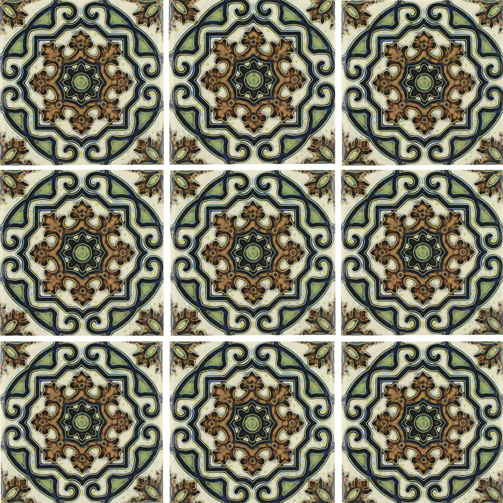 Porcelain Maioliche Collection Pool Tile 6x6 Inch Square - Mediterranean Designs