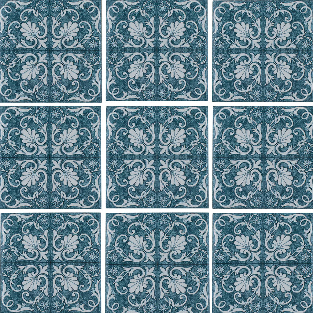 Porcelain Mosaic Pool Tile 6x6 Aquatica Maioliche 5 Mediterranean Inspired Design