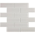 Aquatica Mist Brick Look Glass Tile for Showers 11.75x11.75