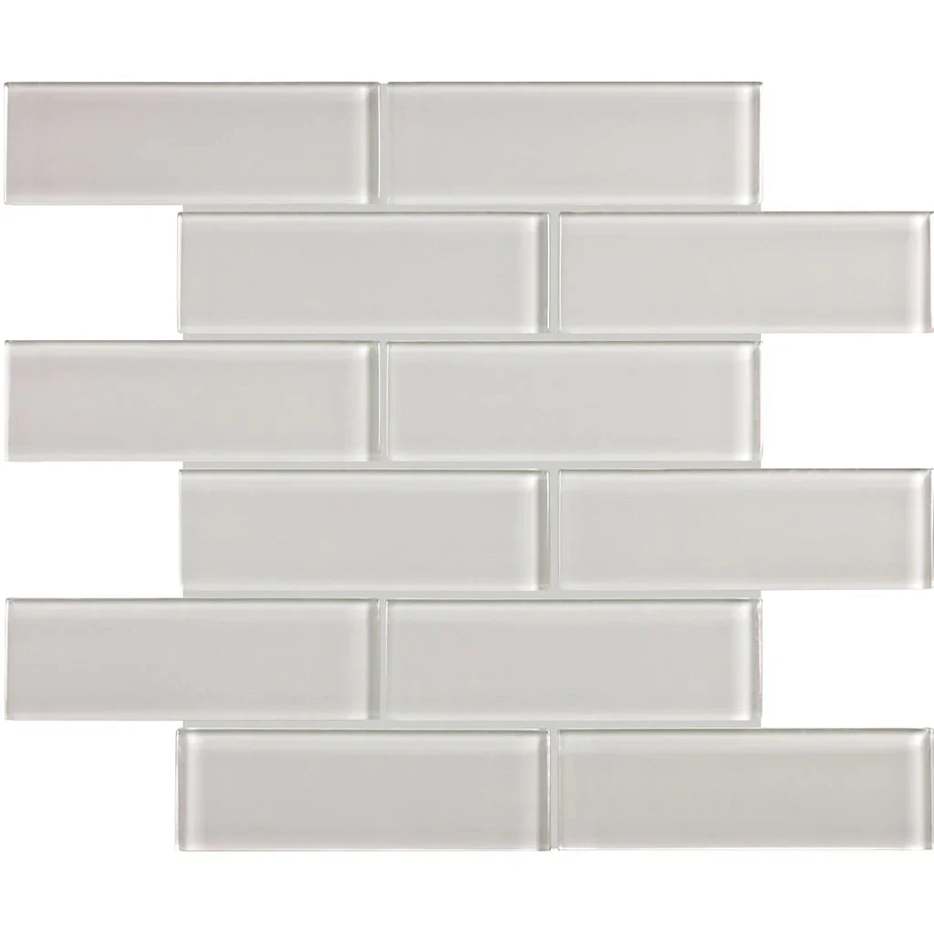 Aquatica Mist Brick Look Glass Tile for Showers 11.75x11.75
