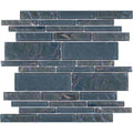 Aquatica Moonstone Linear Glass Mesh Tile 11.75x11.75 - Contemporary Brick Pattern