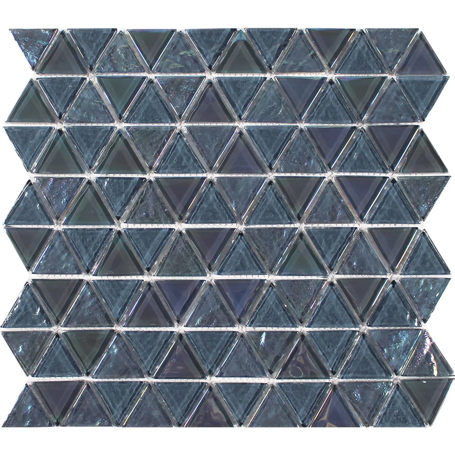 Moonstone Glass Mosaic Mesh Tile 11.75x11.75 Triangle