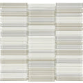 Aquatica Natural Blend Glass Mosaic Tile 1x4 Stacked 11.25x11.75