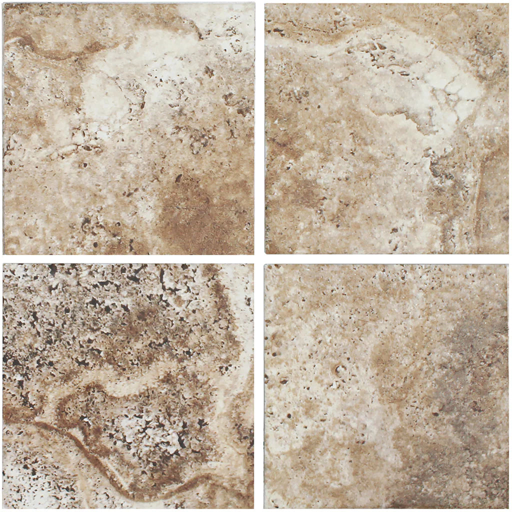 Noce Porcelain Pool Tile 6x6 - Scavo II Collection Traditional