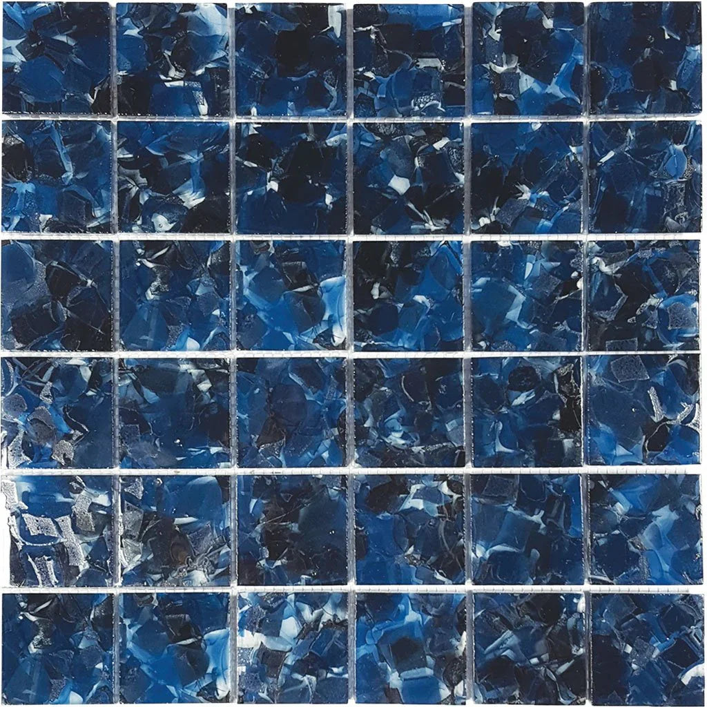 Glass Mosaic Tile Aquatica Oxford 2x2 Inch Flower Collection Sheet