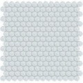 Penny Round Ice Glass Mosaic Tile 11.50x11.75 - Contemporary Spa Aesthetic Finish