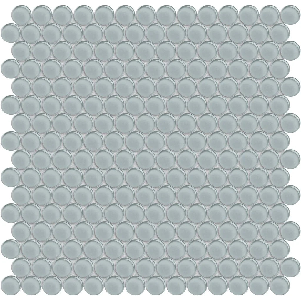 Aquatica Shadow Penny Round Glass Mosaic Tile Premounted 11.50x11.75