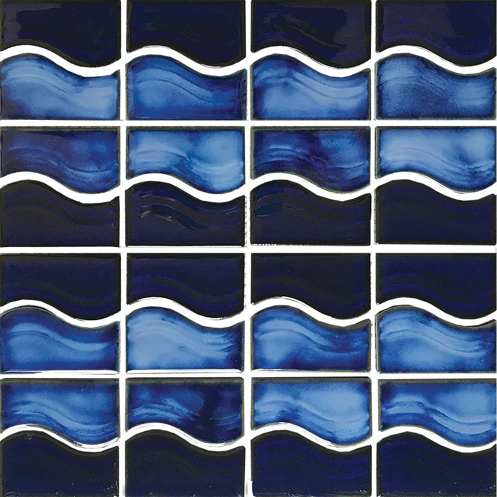 Aquatica Royal Blue Professional Grade 6x6 Porcelain Mosaic Pool Tile - Waterside