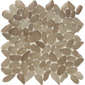 Sandy Beige Natural Stone Random Pebble Mosaic Tile 10.5x10.5