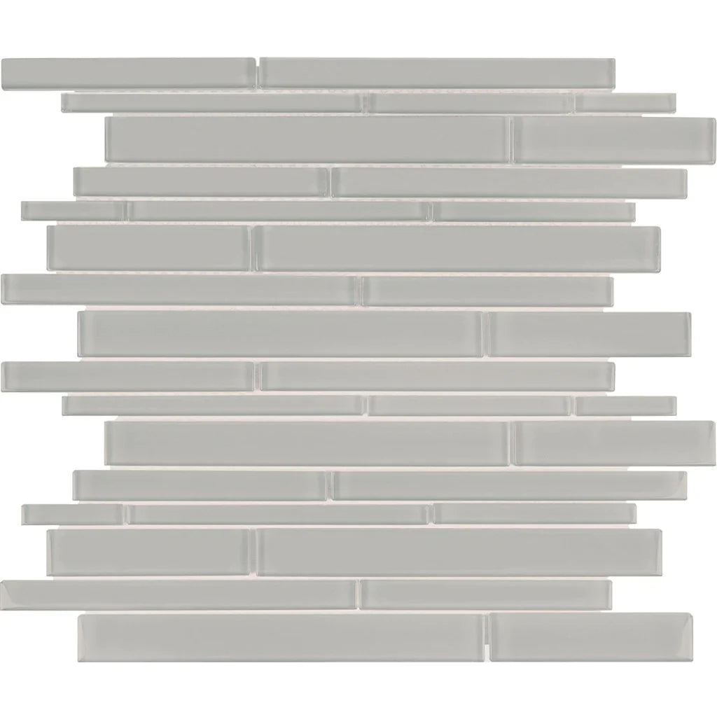 Glass Tile Aquatica Shadow Multi Linear Brick Pattern 11.75x11.75