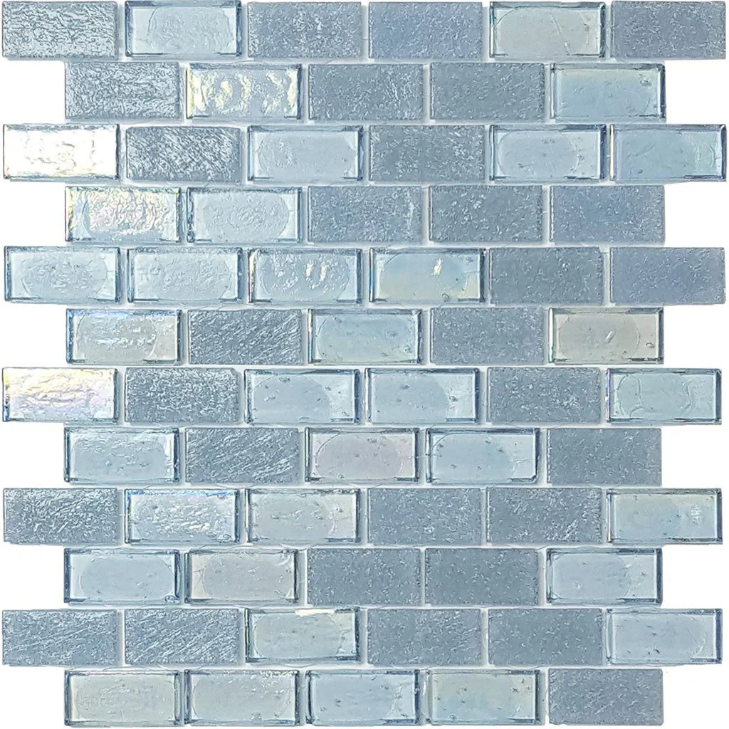 Aquatica Shark 1x2 Rectangular Glass Mosaic Tile Sheet 11.5x12.5 Superior Collection