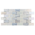Silver Iridescent Glass Mosaic Tile 1x2 12x12 Illusions Collection
