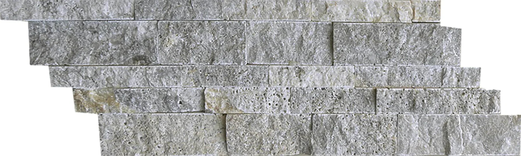 Silver Aquatica Natural Stone Ledger Panel Mosaic 7x19.75