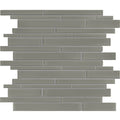 Smoke Multi Linear Glass Mosaic Tile - Backsplash 11.75x11.75