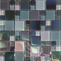 Lux Aqua Iridescent Glass Mosaic Tile 12x12 Sheet - Premium St. George Collection