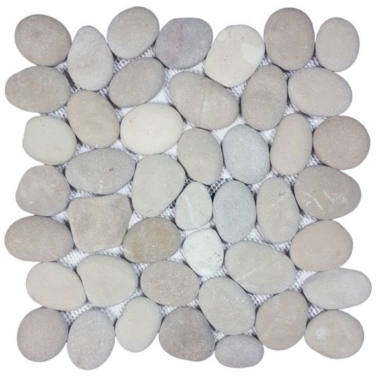 Tan Pebble Mosaic Tile 10.75 x 11.25 - Classic River Stone Bath Kitchen Shower