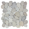 Tan Sliced Pebble Mosaic Stone Tile 11x11 - Warm Natural Finish