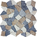 Tan White Gray Tumbled Pebble Mosaic Tile Polished Ocean Stones Collection 11.25x11.25