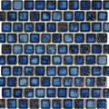 Aquatica Terra Blue Porcelain Mosaic Pool Tile 1x1 Inch Pre Mounted on 12x12 Mesh Sheet