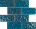 Aquatica Turquoise Glass Mosaic Tile 3x6 - Lightwaves Collection