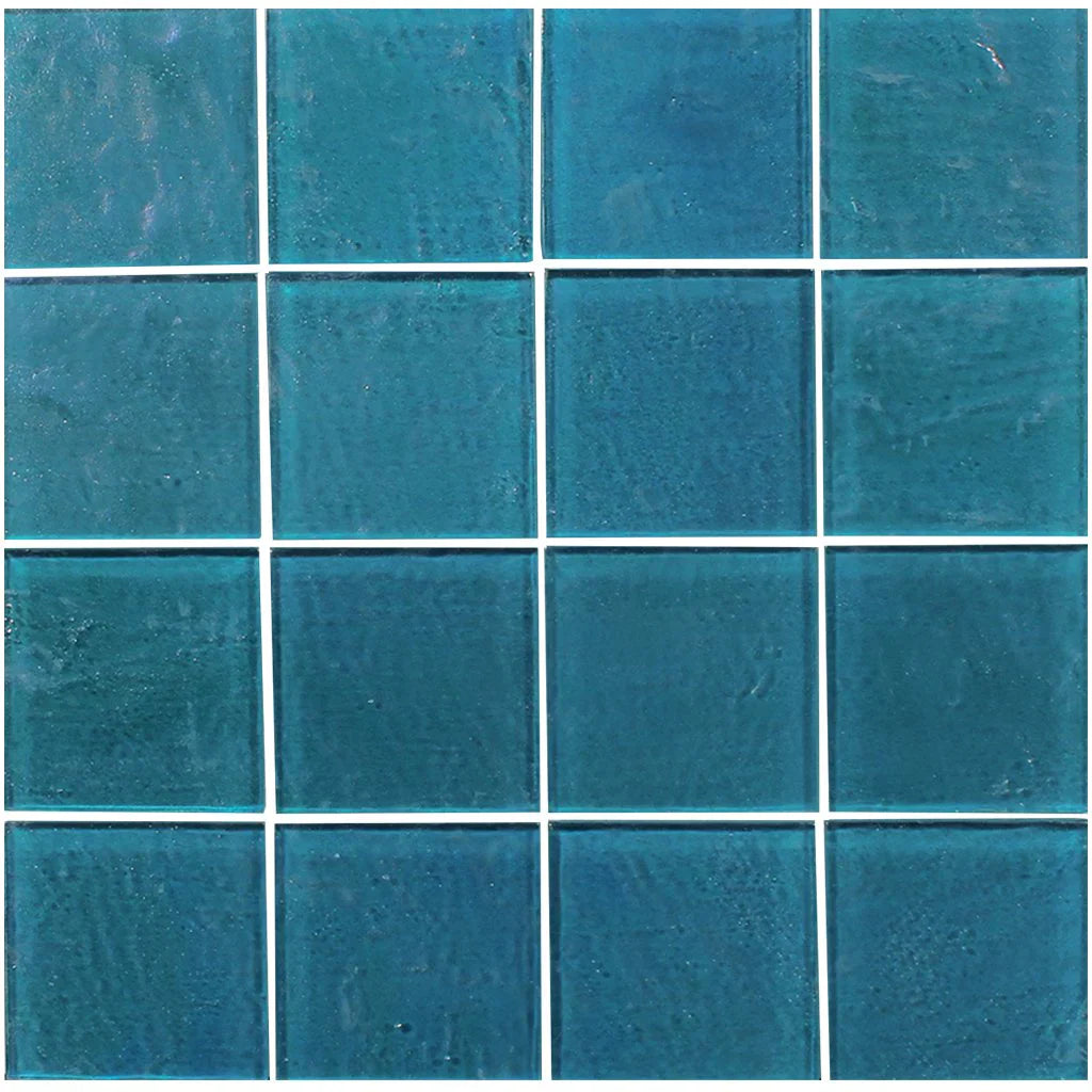 Turquoise Textured Glass Mosaic Tile 3x3 - 12x12 Mesh Sheets