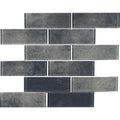 Dark Grey 2x6 Rectangular Glass Mosaic Tile Subway Collection
