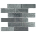 Light Grey Glass Mosaic Tile 2x6 - Urban Subway Brick Collection