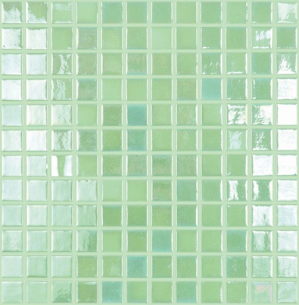 White and Blue Luminescent Glass Mosaic Tile 1x1 12x12 Sheet