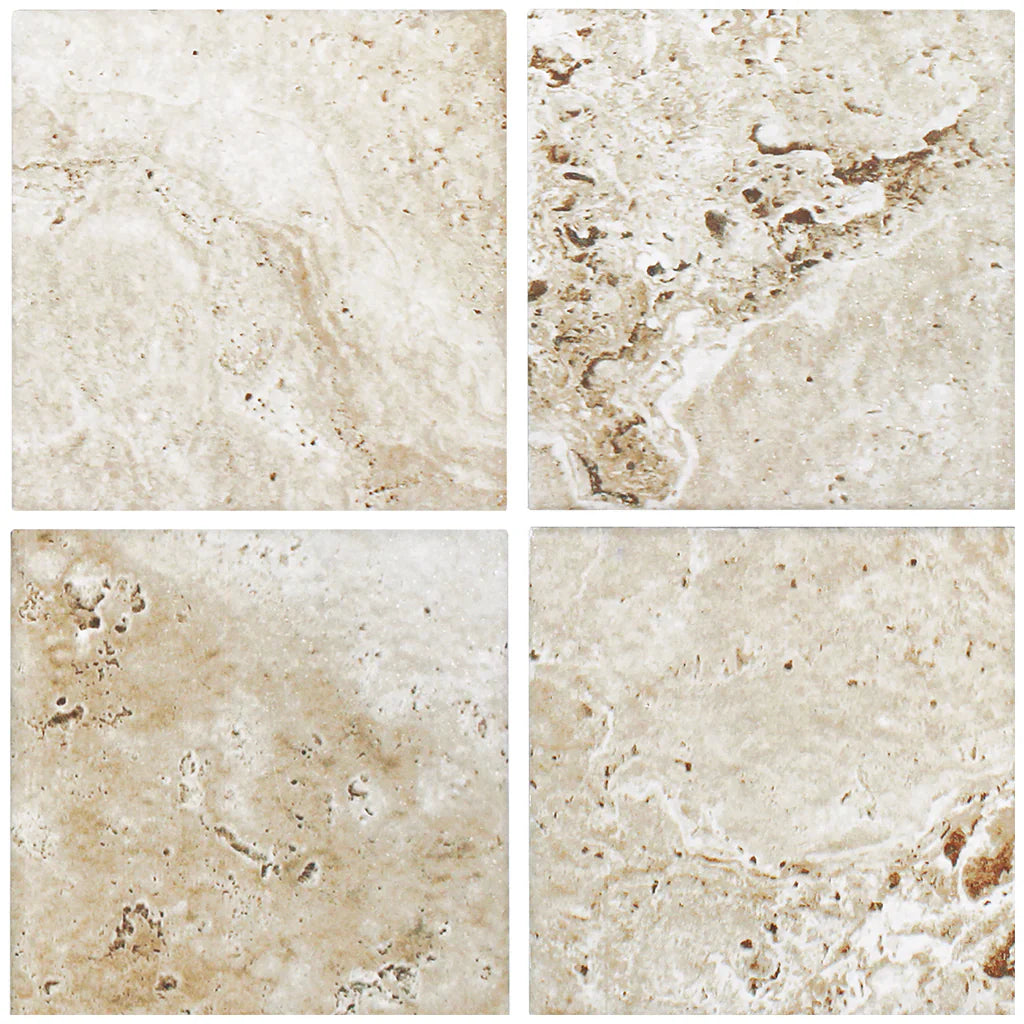White Porcelain Square Pool Tile 6x6 - Scavo II Collection Water Resistant Design