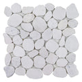 White Sliced Pebble Mosaic Tile 11.5x11.5 - Grade 1 Natural Stone