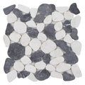 Aquatica White Blue Mix Sliced Pebble Mosaic Tile 11.5x11.5