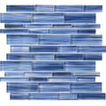 Aquatica Spray Rock Multi Linear Glass Mosaic Tile 12x12 - Altona