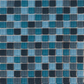 Aqua Blended Crystalline Glass Mosaic Tile 12x12 - Luminous Light Reflecting Finish