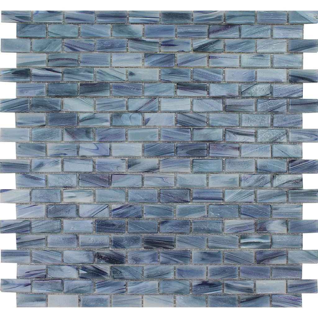 Aquatica Azurite Glass Mosaic Tile 12.25x12.75 - Aurora Collection