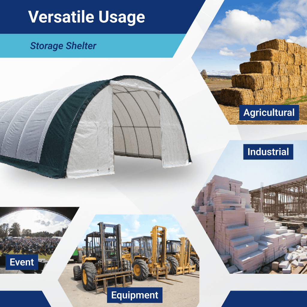 W20'xL42'xH12' Single Truss Arch Storage Shelter