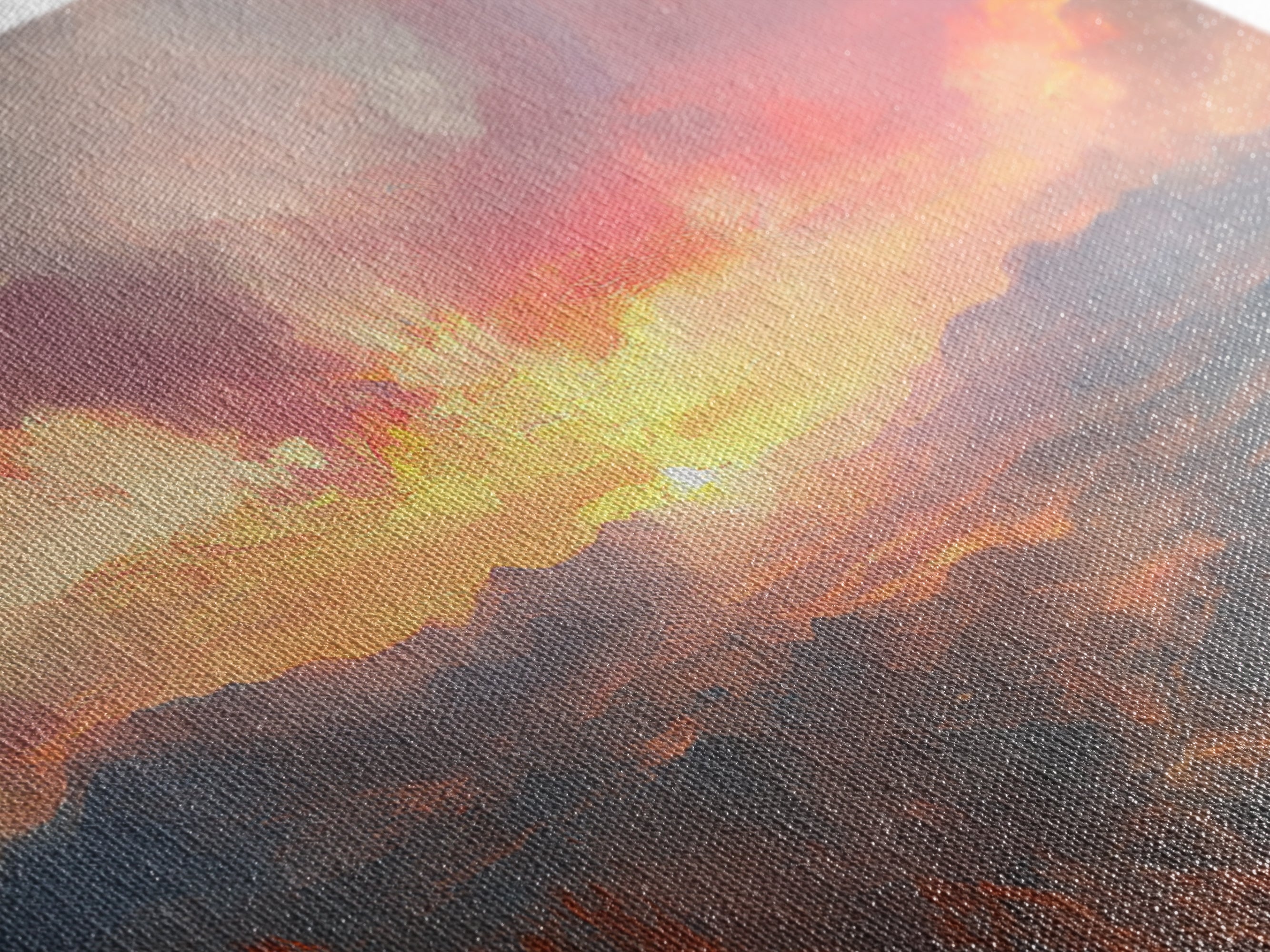 Sunset Over The Blue Ridge Mountains, Oil Painting Print, Framed Canvas Print, Landscapes of America Wall Art, American Landscape Painting
