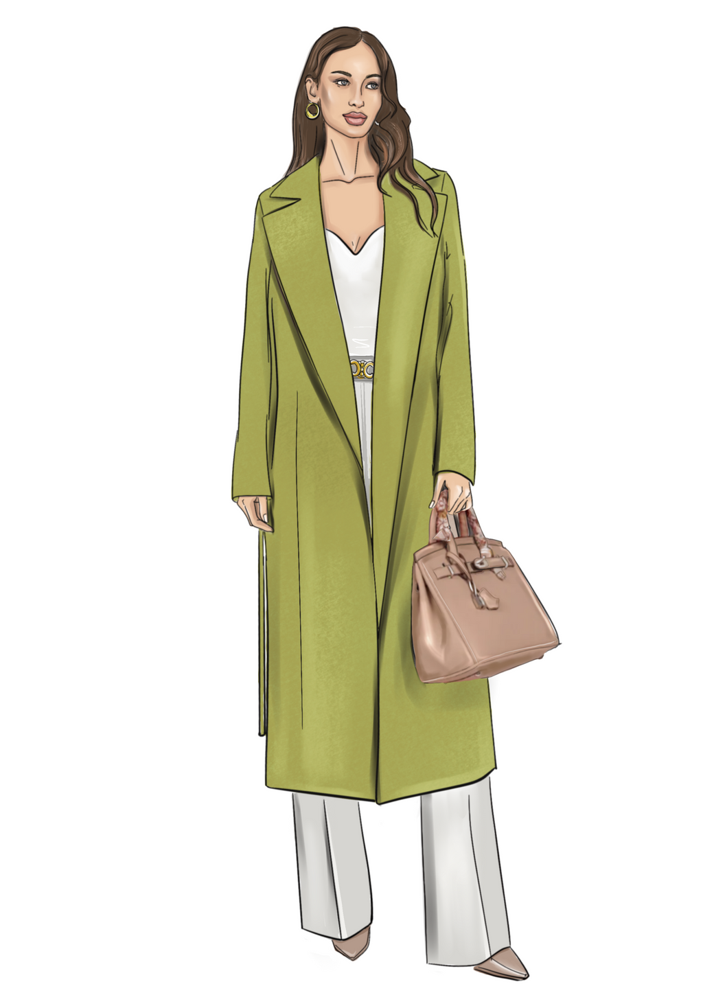 Astoria Classic Wraparound Wool Blend Overcoat in Pistachio