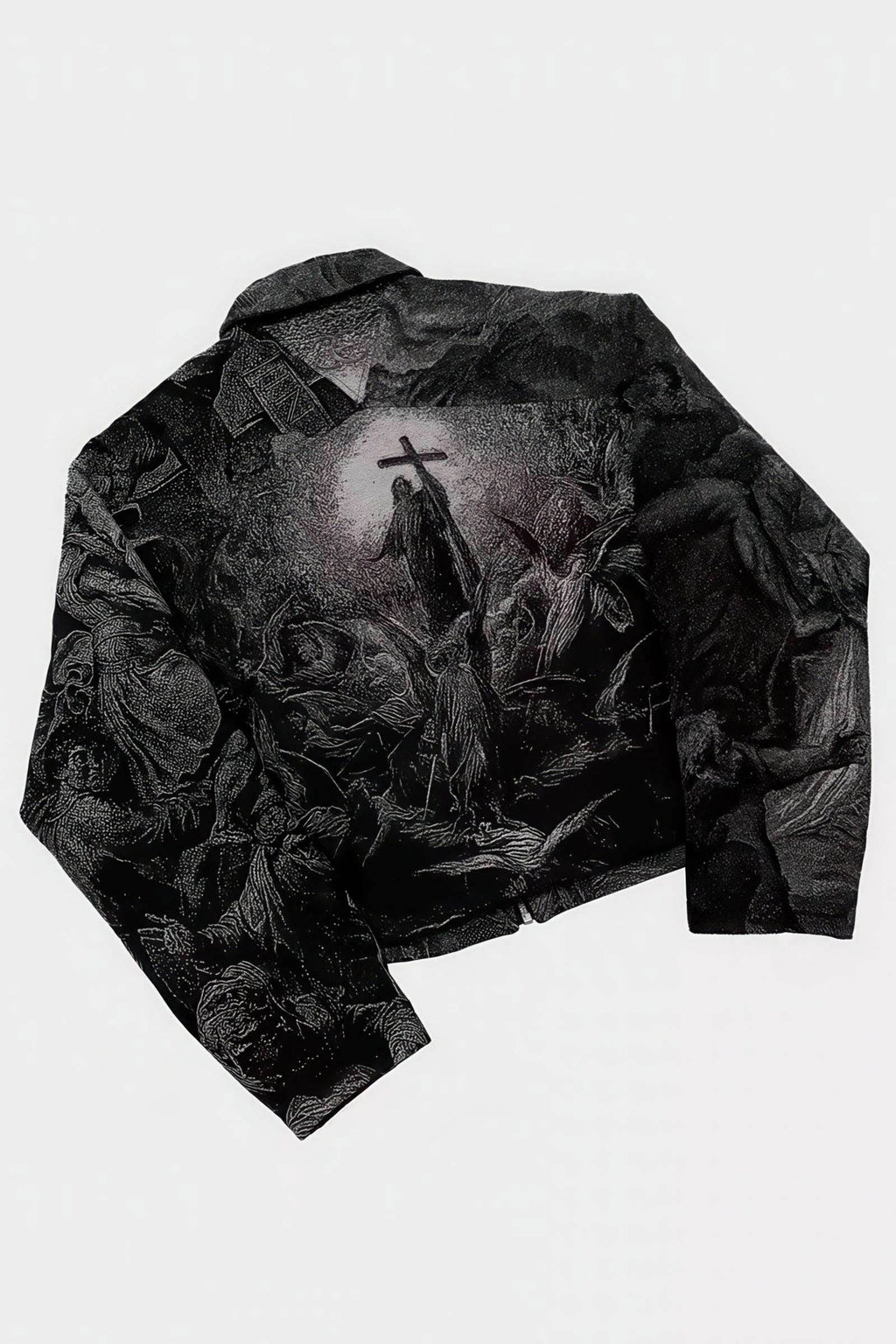 Avant-Garde Oversized Blazer - Textured Jacquard for Dark Fashion