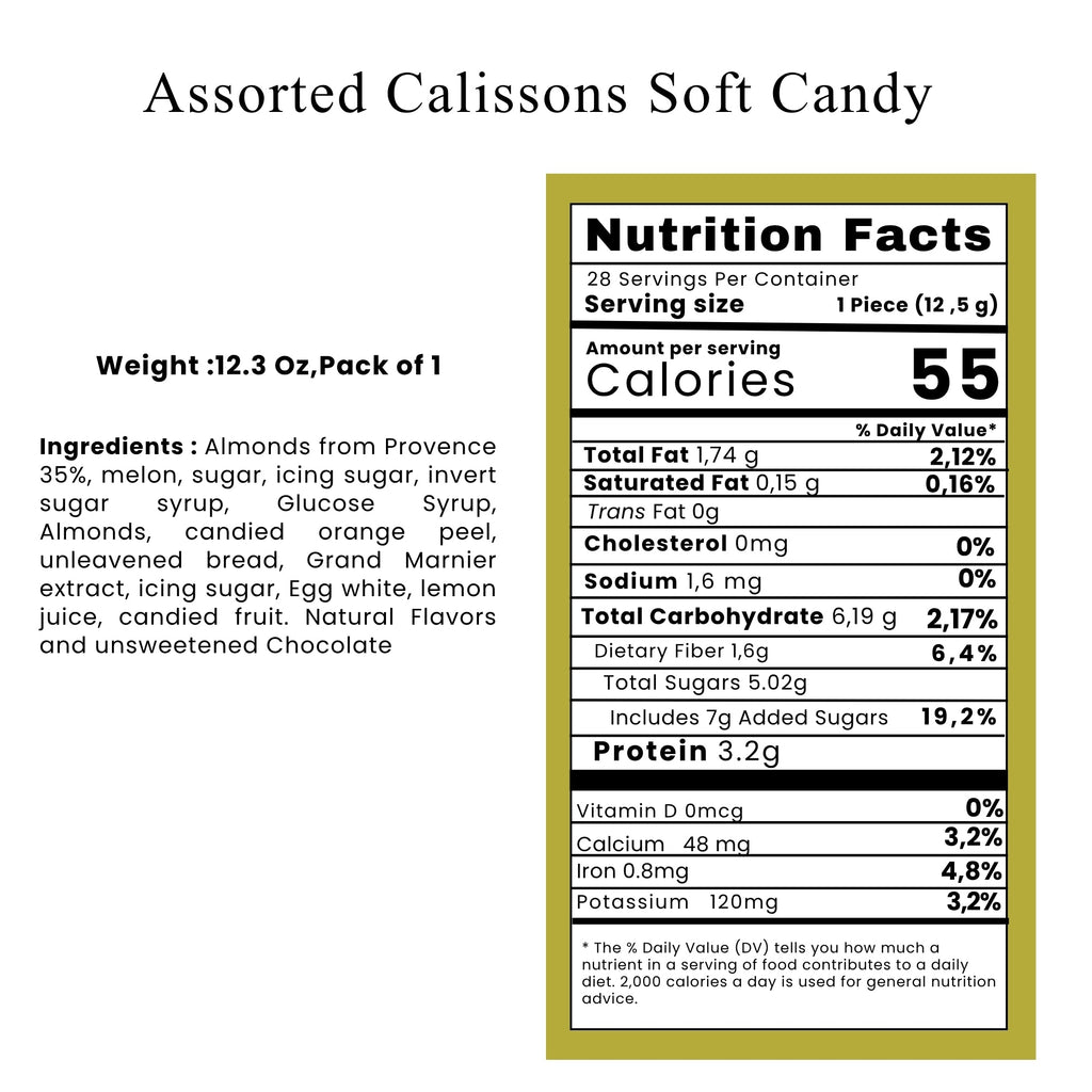 Andy Anand Calissons Almond Candy, 28 pc, 5 Flavors – Imported Calissons de Provence, French Confection, Gourmet Birthday & Holiday Gift Box