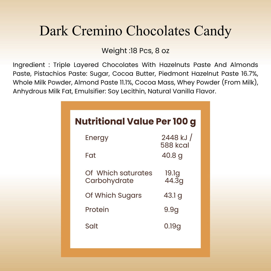 Andy Anand Italian Cremino Chocolate Assortment, 18 pc, 8 oz – Gluten-Free, 60% Cocoa Butter, Authentic Italian, Birthday & Holiday Gift Box