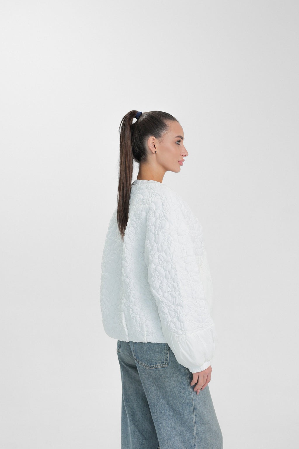 Light Quilted Demi-Season Jacket in White