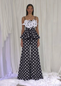 DREAMY TOP IN BLACK POLKA DOTS