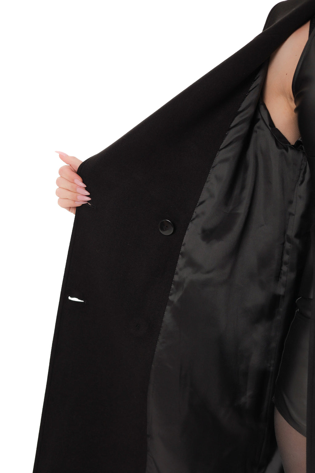 Lafayette Cashmere Blend Overcoat in Black