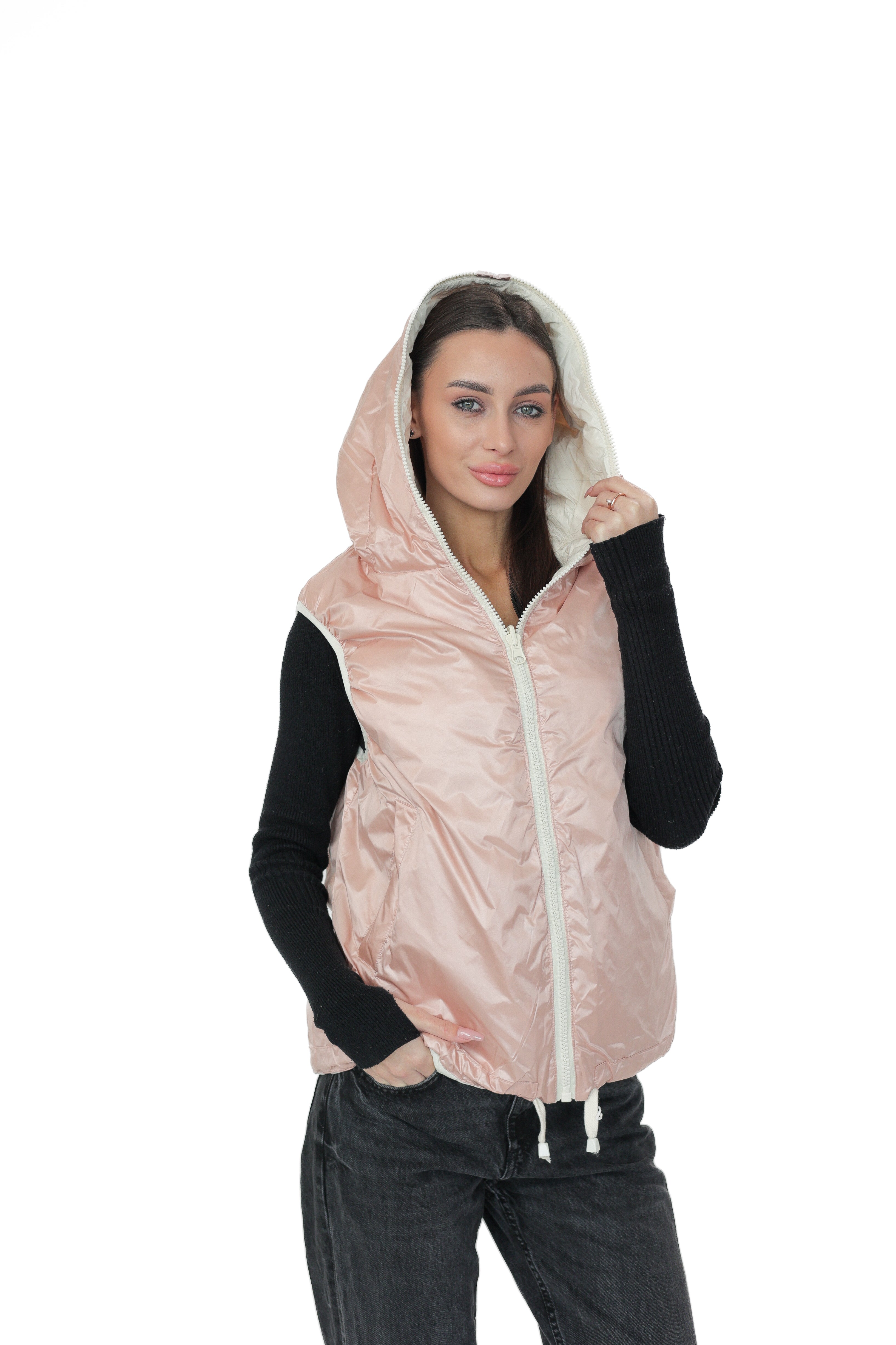 ⇆ Reversible Light Insulated Vest Powder | Ivory